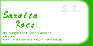 sarolta kocs business card